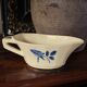 Blue rose sauce boat Digoin Sarreguemines