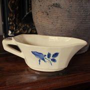 Blue rose sauce boat Digoin Sarreguemines
