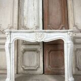 Louis XV style fireplace in white marble