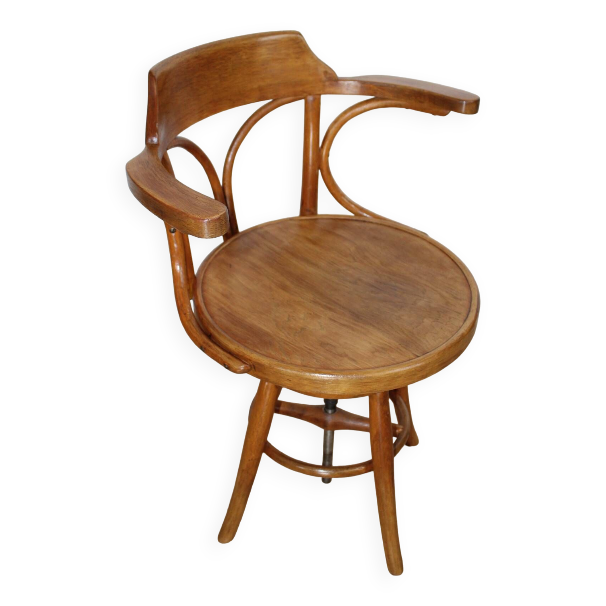 Gemla wooden swivel chair 1950 sweden
