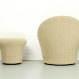 F572 lounge chair and mushroom ottoman by Pierre Paulin for Artifort, 1967