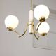 Mid-century Italian Brass and Opaline Chandelier