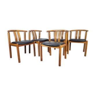 Ensemble de 5 chaises de salle à manger Danish Boltinge Stolefabrik années 1970