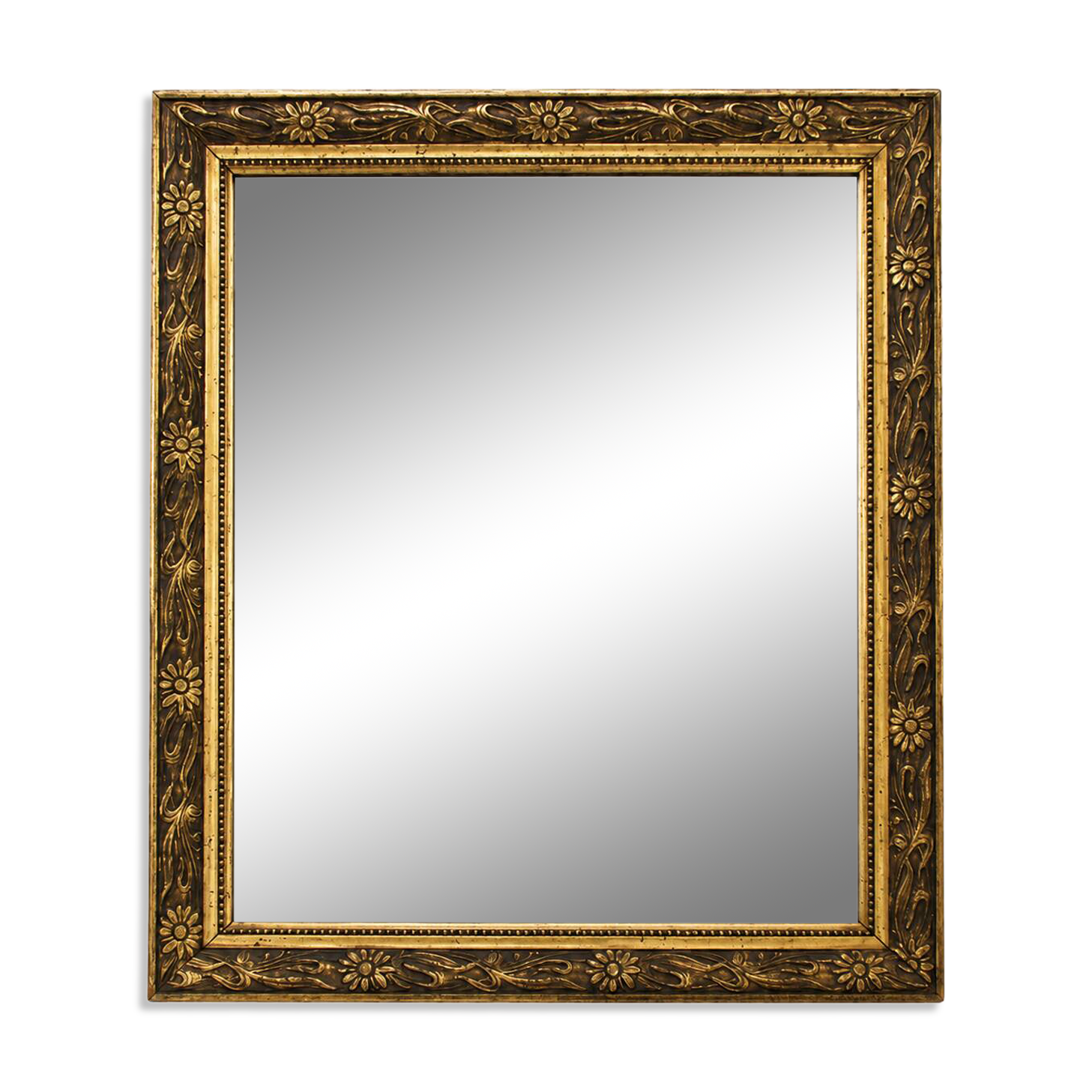 Wall mirror in an ornate frame, 1960s – vintage, gilded frame
