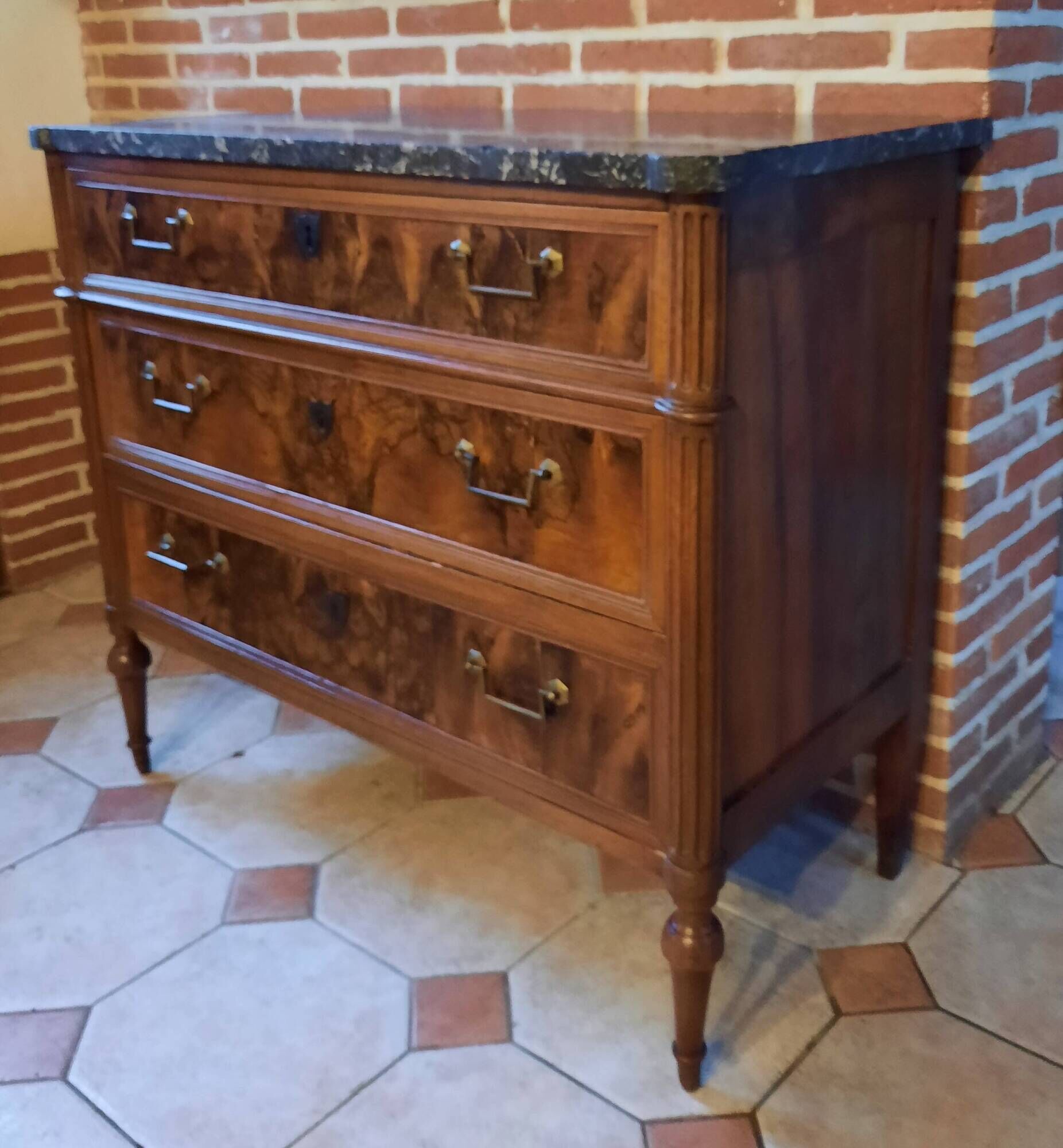 Louis XVI period mahogany chest of drawers