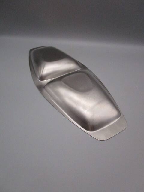 Alessi alfra vintage 1970s 2-compartment steel dish