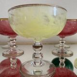 Multi-colored Venetian crystal ice cream cups