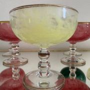Multi-colored Venetian crystal ice cream cups