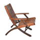 Ecuadorian wood and leather folding chair by Angel Pazmino