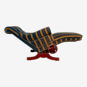 Fauteuil de repos Le Surrepos du Dr Pascaud, chaise longue 1920 en velours