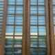 Suite of four separation doors in patinated wood Beveled tiles XX century