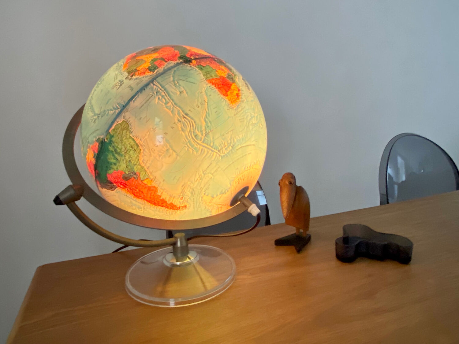 World map lamp Scan-globe Denmark vintage 1972 swivel & tiltable