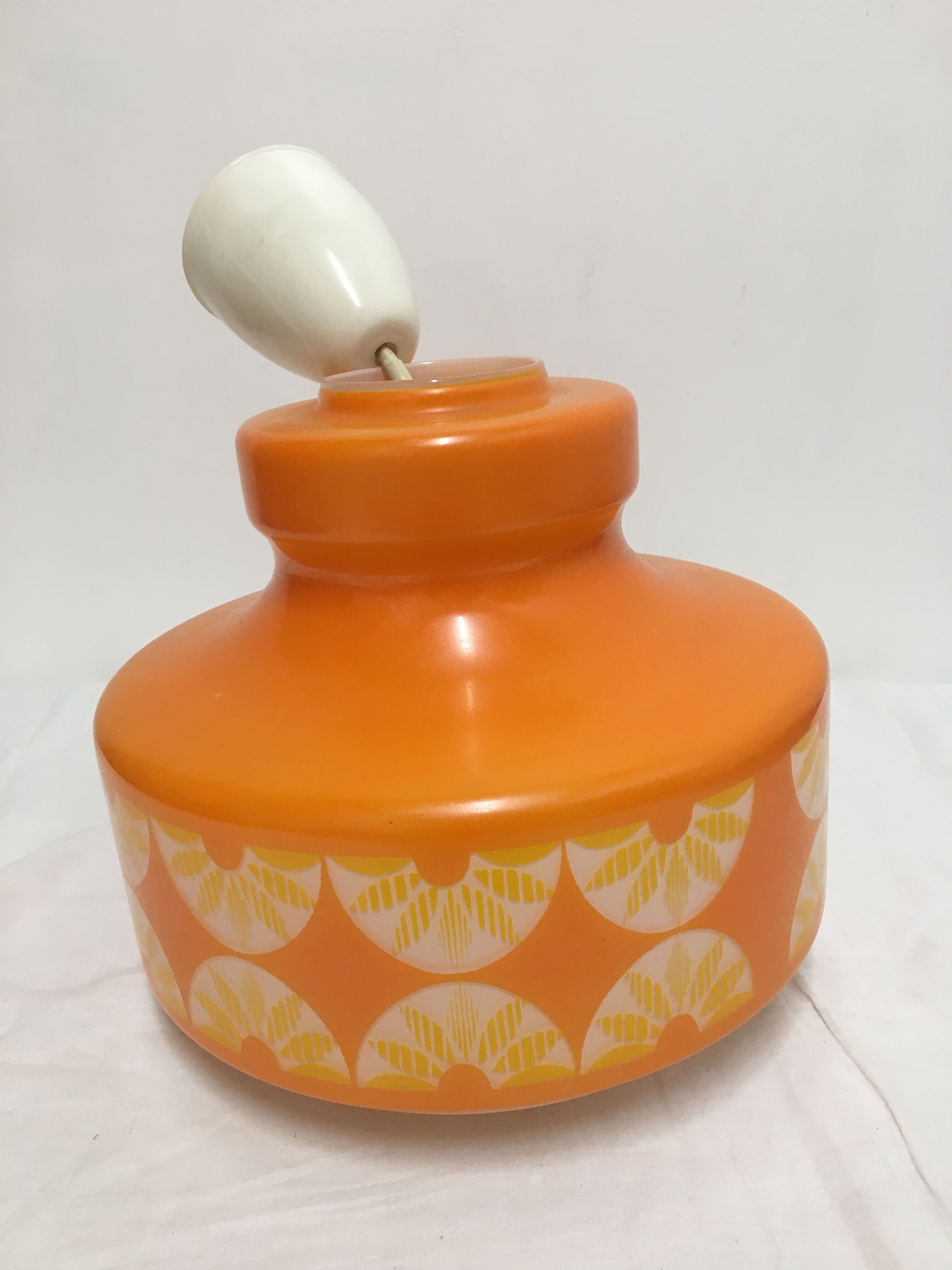 Orange opaline chandelier year 60