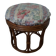 Rattan wicker pouffe from the 70s with cushion.