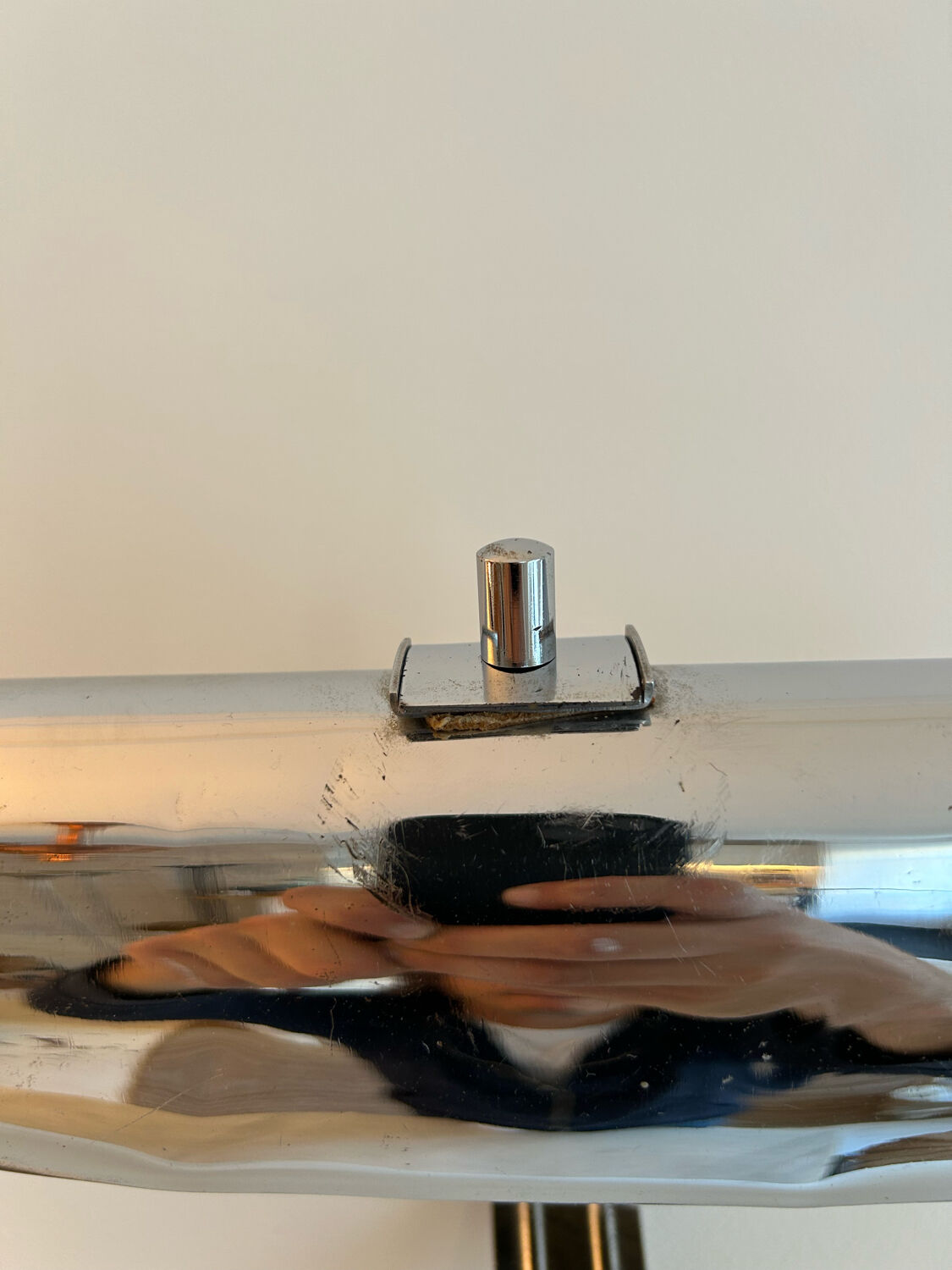 Vintage modernist wall lamp to tighten, chromed metal, Austria 1930