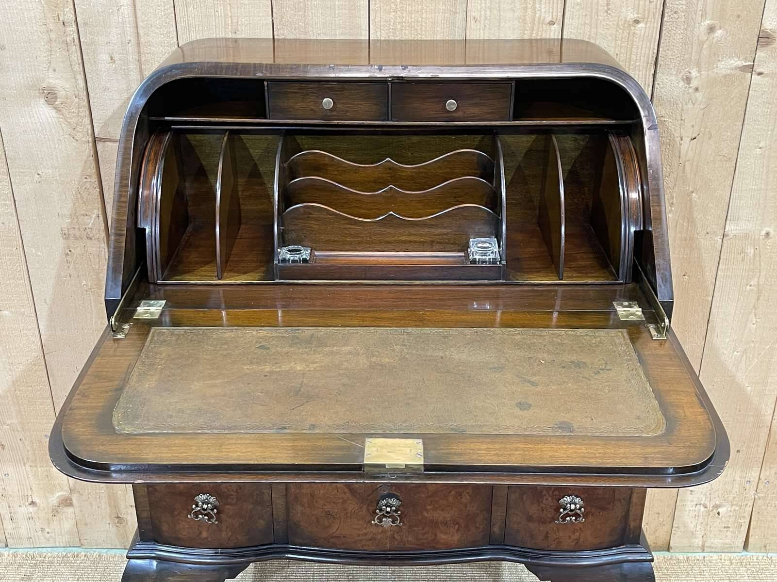 1930s English walnut back desk