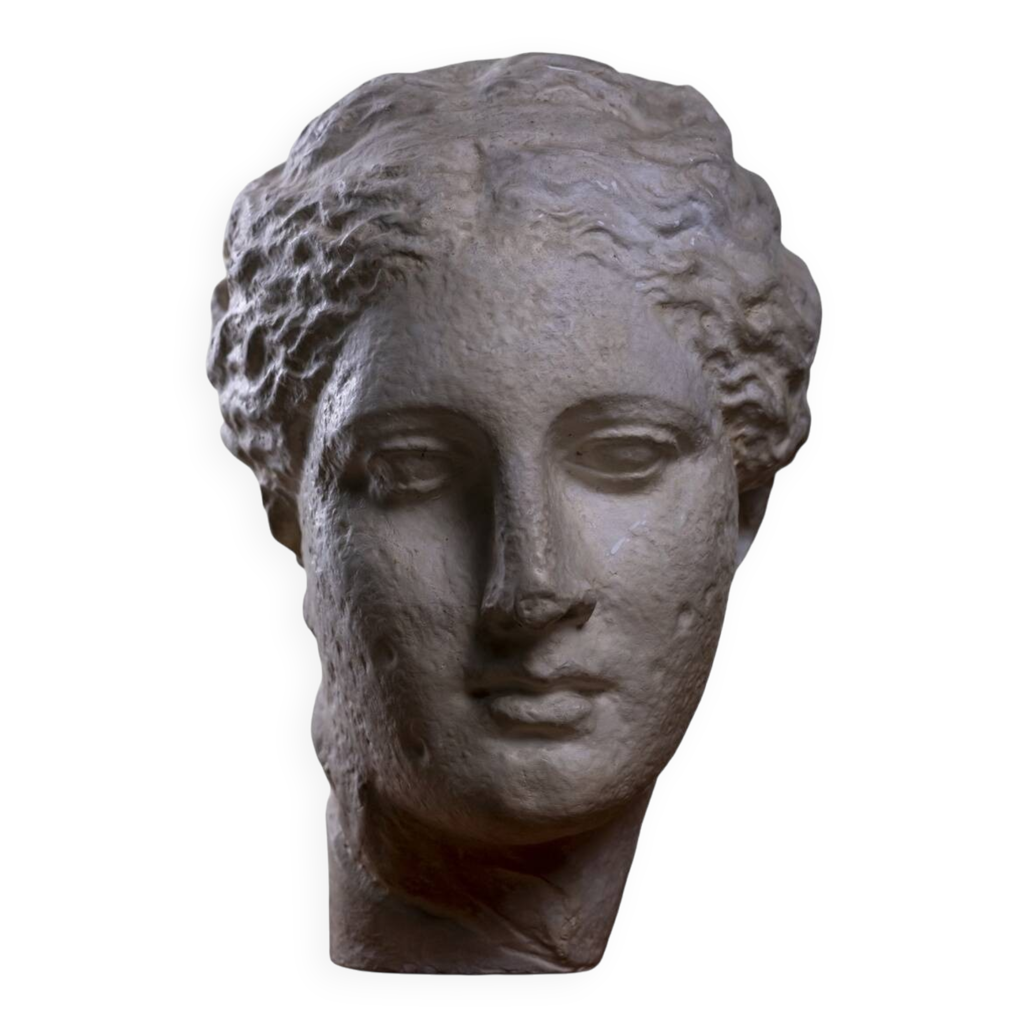 Head of Greek Goddess Hygeia, Plaster Sculpture, 1930s–1940s
