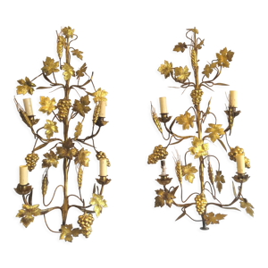 Paire d'appliques flor'art - feuilles