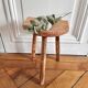 Tripod stool in raw wood