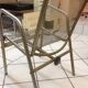 Vintage armchair in ribbed fabric and chrome steel from the 1940s France