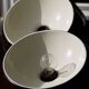 Art Deco Vintage brown and white enamelled suspension duo