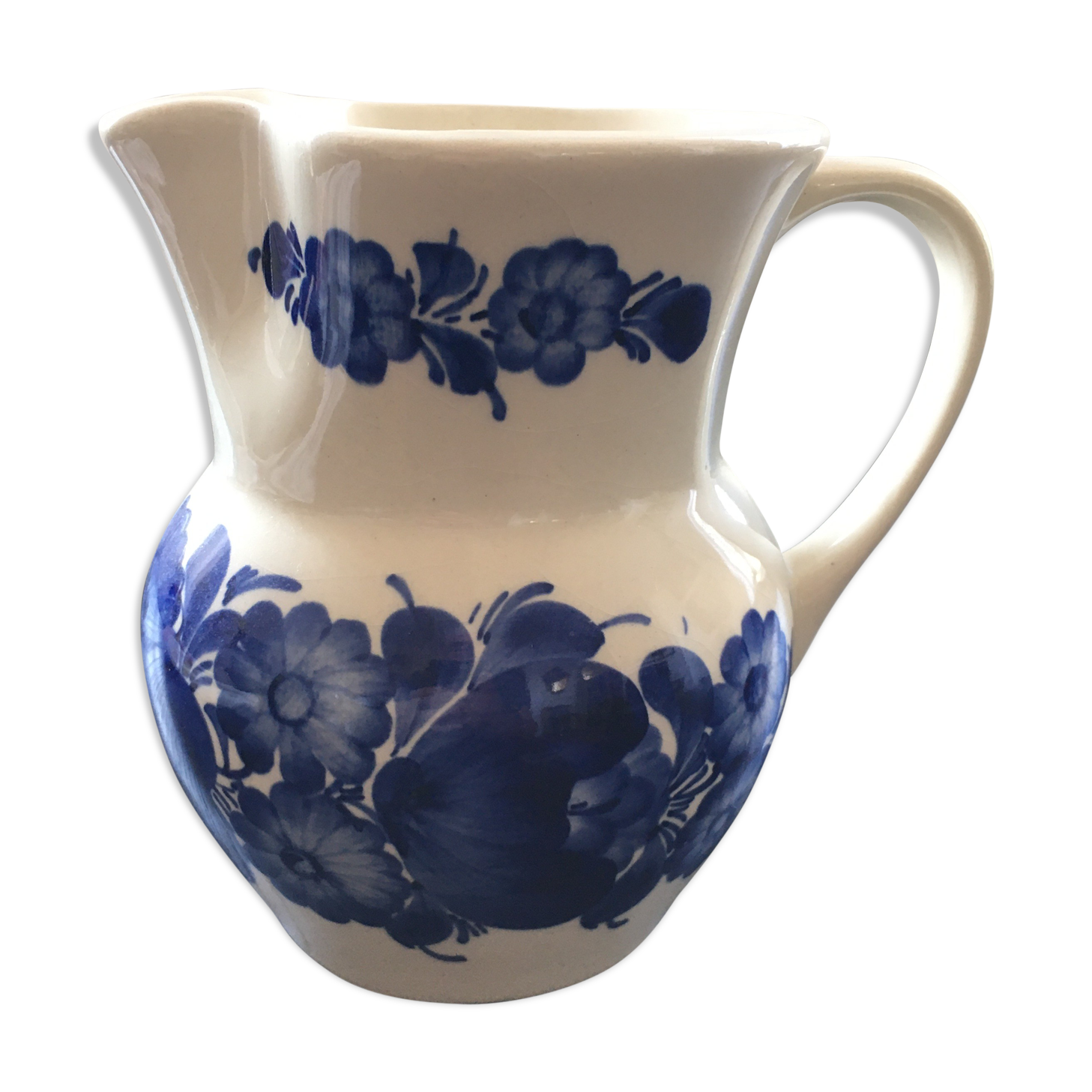 Indigo floral decor pitcher