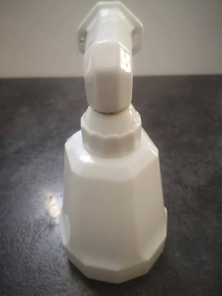 Old white porcelain bathroom wall light art deco 1930 opaline tulip