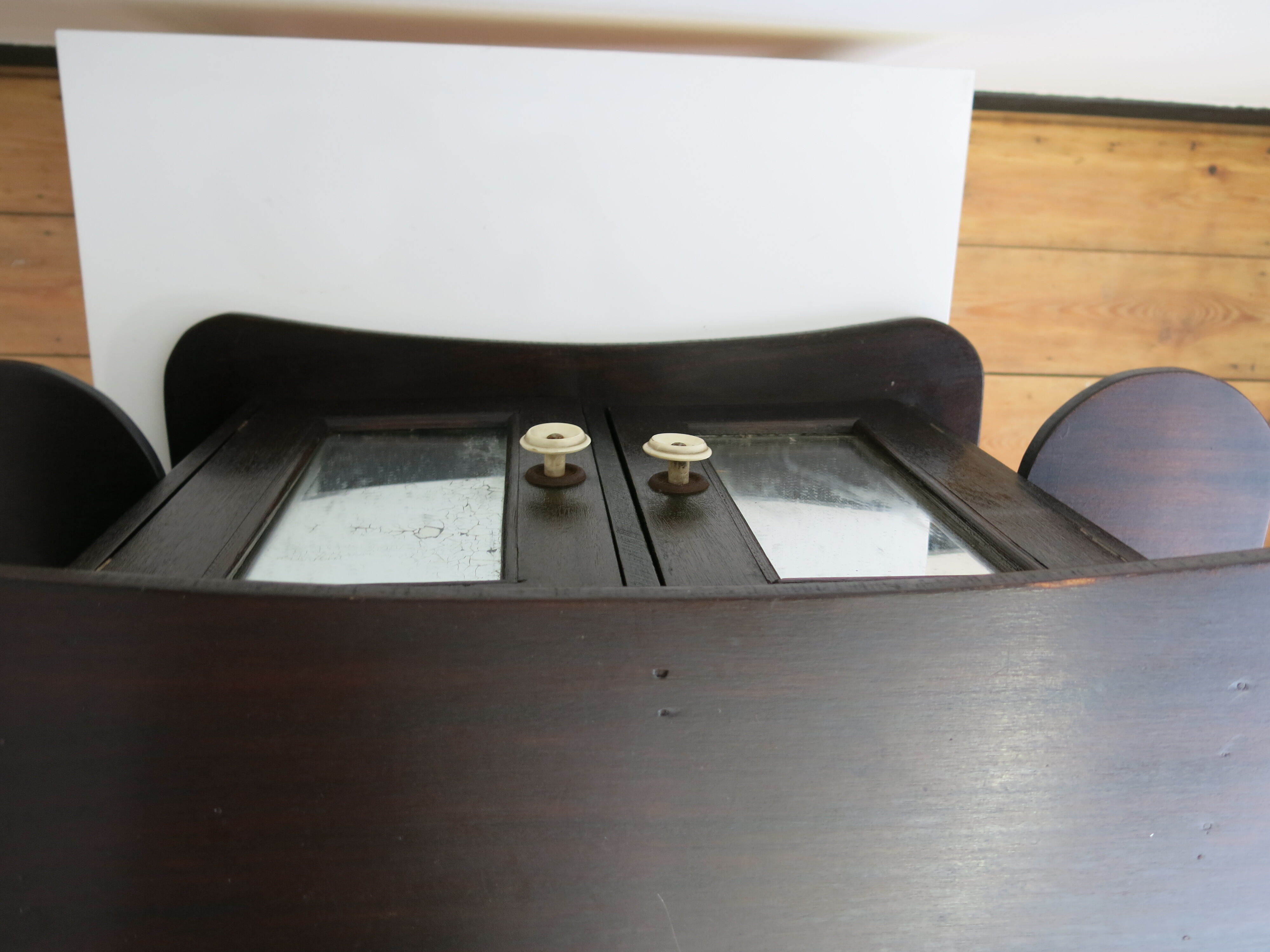 Old mirror wall-mounted toilet cabinet