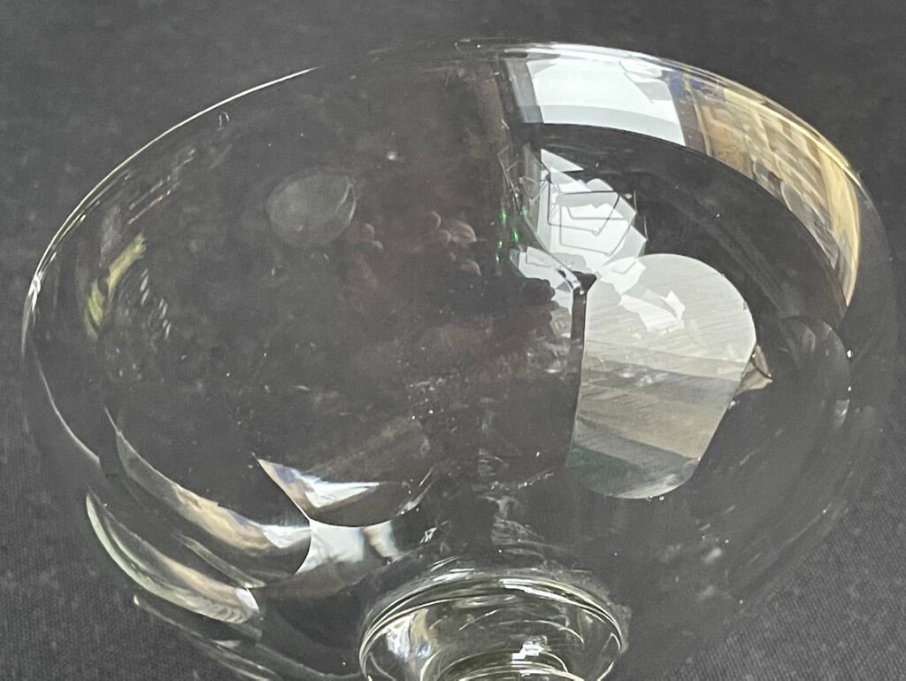 4 champagne glasses 1/2 cut crystal - portieux service alsacien