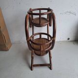 Vintage rattan heart plant holder