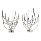 Pair of candlesticks by Xavier Féal for Inox Industrie, 1970