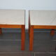 Pair of wooden and marble side tables