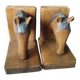 Wooden horse bookends