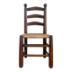 Lot de 6 chaises en bois massif/ paillées / style Dudouyt
