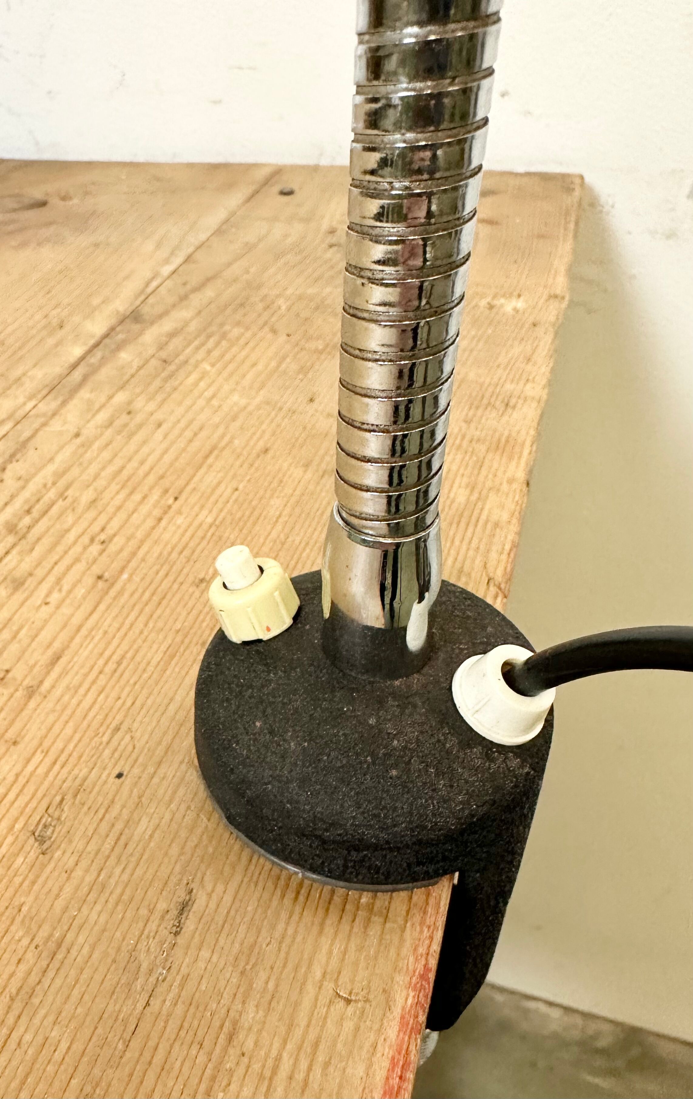 Vintage Chrome Italian Gooseneck Table Lamp, 1960s