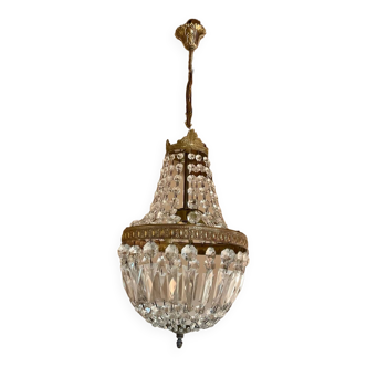 Lustre montgolfière à pampilles