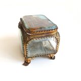 19th century beveled glass jewelry box
