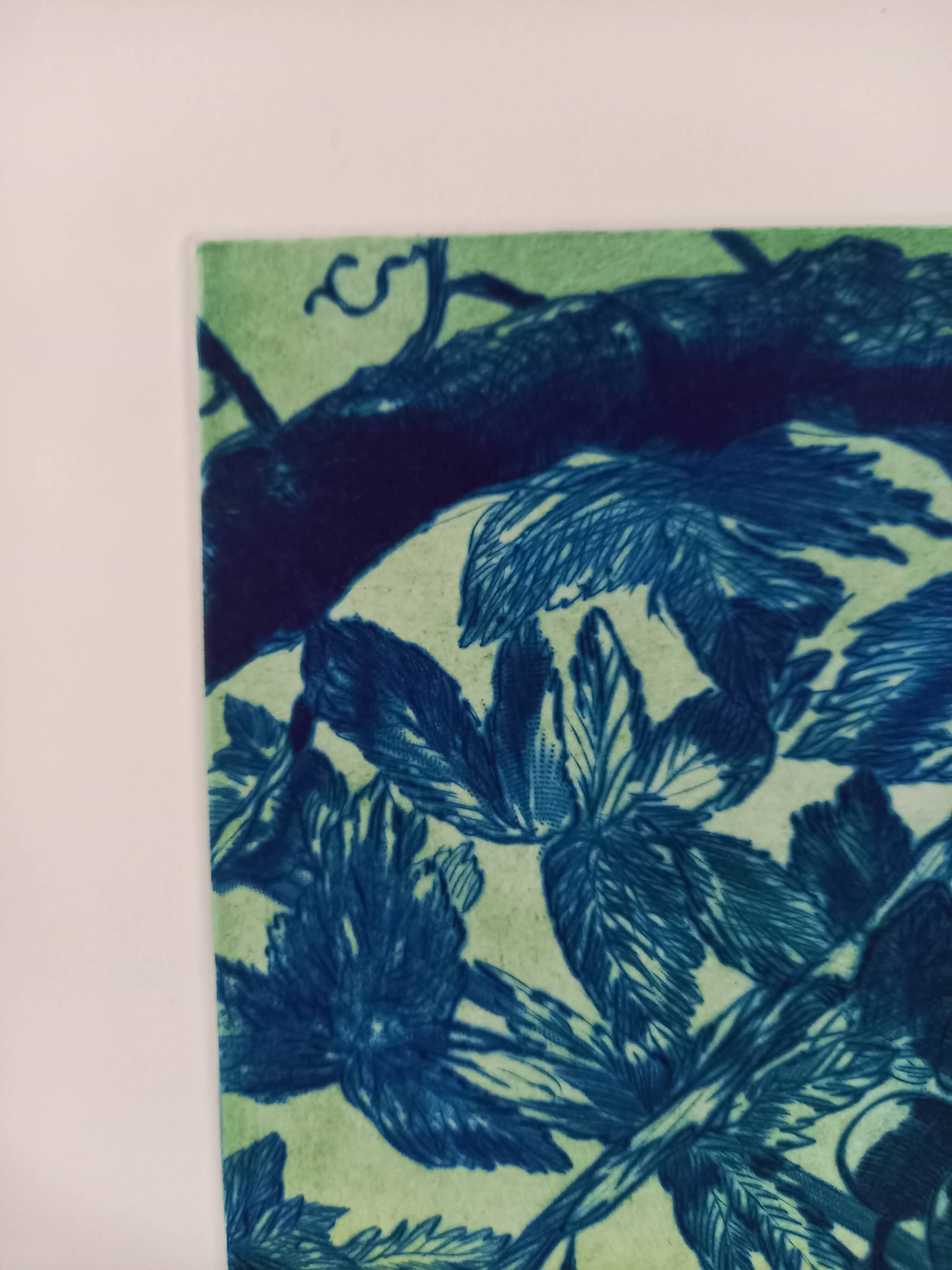 Original lithograph by Gérard Diaz (1938-2021), "la vigne, le raisin, le vin", 1999.