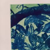 Original lithograph by Gérard Diaz (1938-2021), "la vigne, le raisin, le vin", 1999.