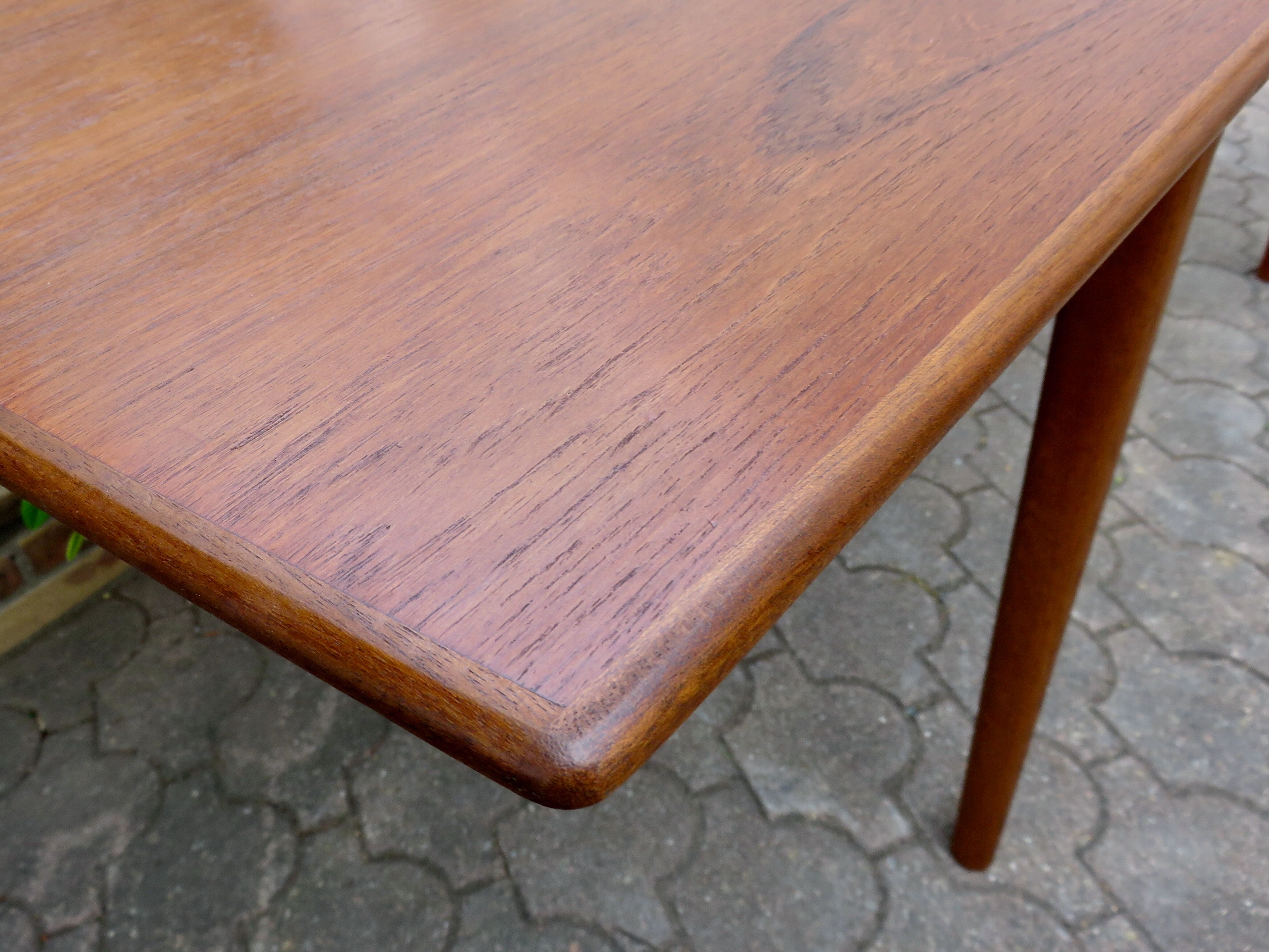 Teak extension table with rounded edges Denmark 1960
