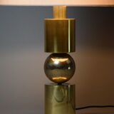 Italian Late 1960s Brass Table Lamp with Ivory Colored Shade