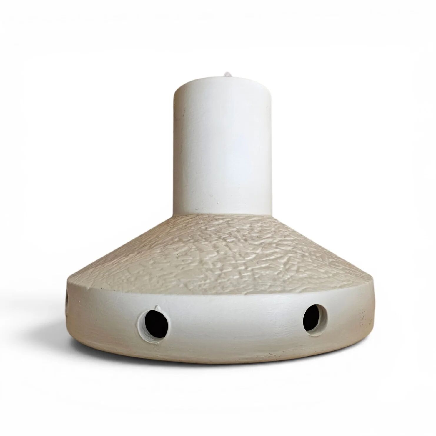 Lampe suspendue en céramique mate émaillée / années 1970
