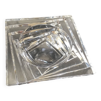 Cendrier, vide poche en cristal transparent