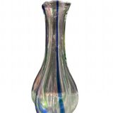 Paire de vases en verre en forme de gourde avec décoration tourbillonnante