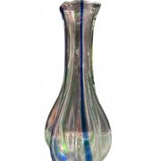 Pair of gourd-shaped glass vases with swirling decoration