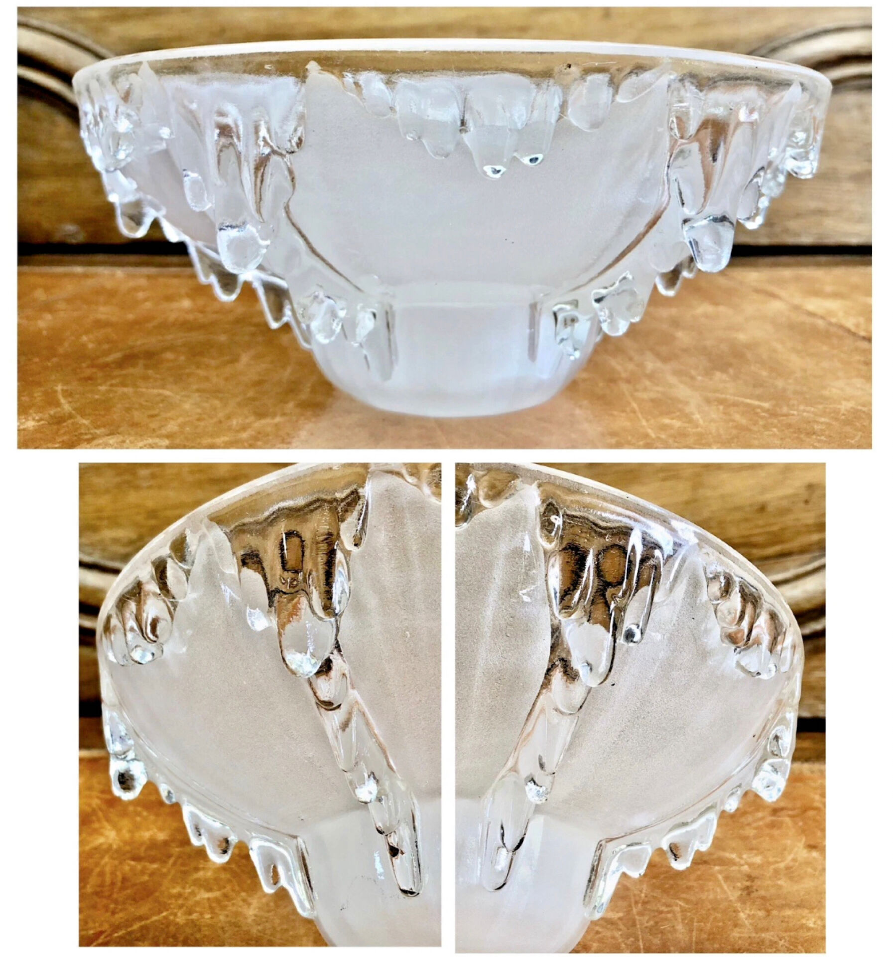 Ancienne applique bronze Art Déco 1930  vasque glaçons Ezan