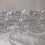 Set of 6 crystal champagne cups