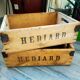 Paire caisses bois et fer Hediard