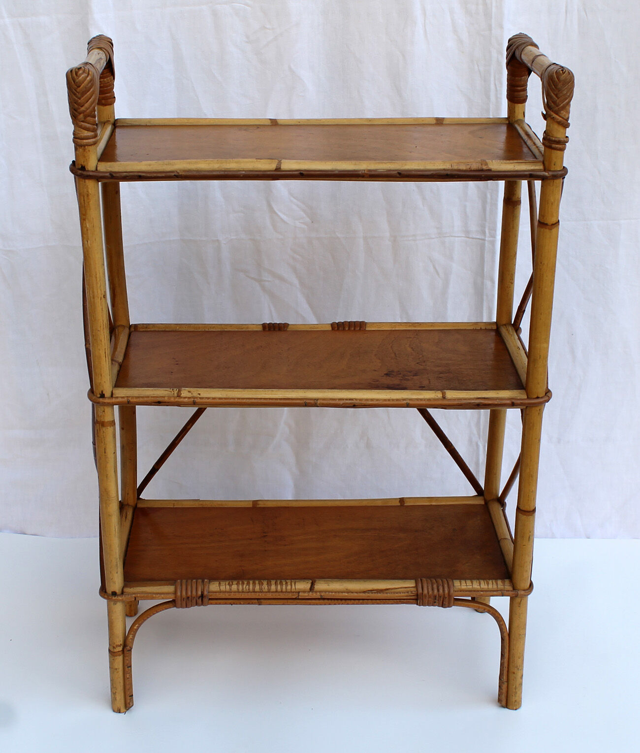 Bamboo and rattan shelf