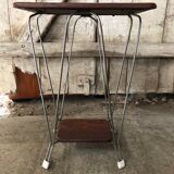 Old Double Tray Harness Wood + Feet Metal Curved Vintage